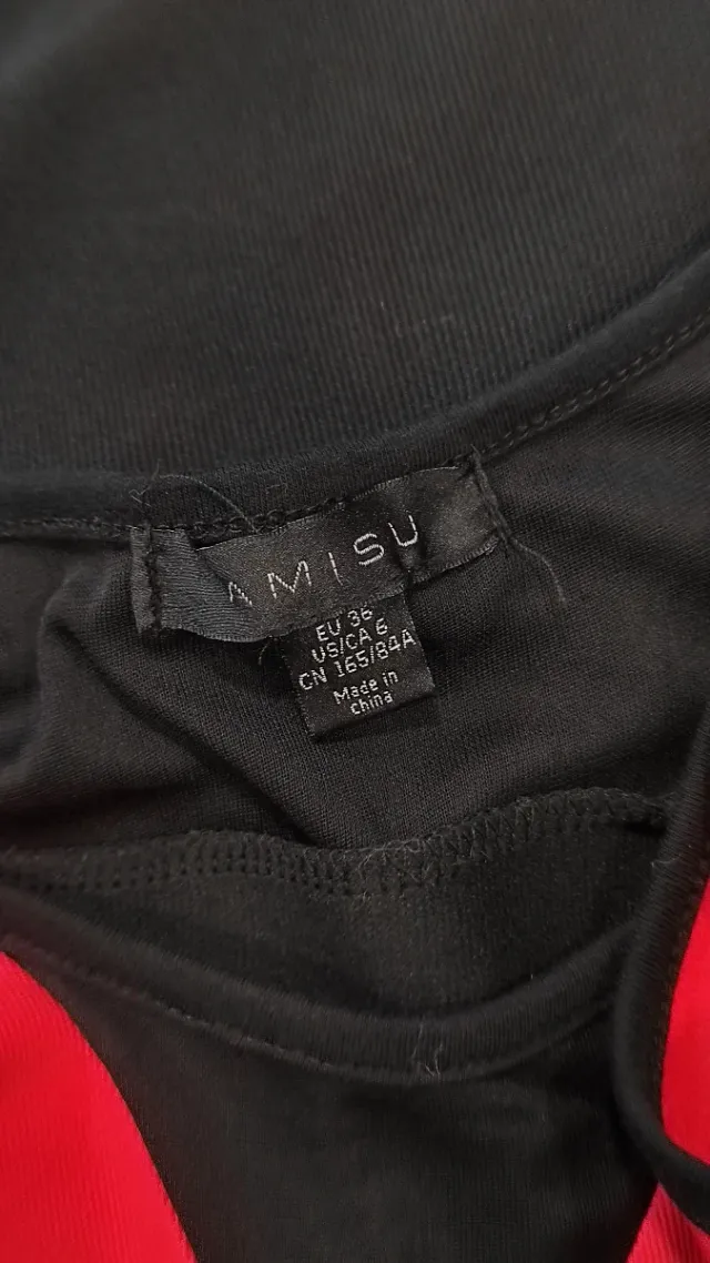 Vestito Amisu Nero e Rosso Taglia S