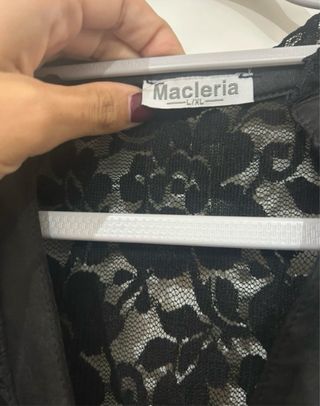 Abito nero con strass e pizzo taglia L/XL