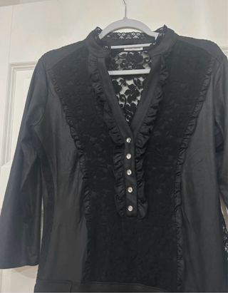 Abito nero con strass e pizzo taglia L/XL