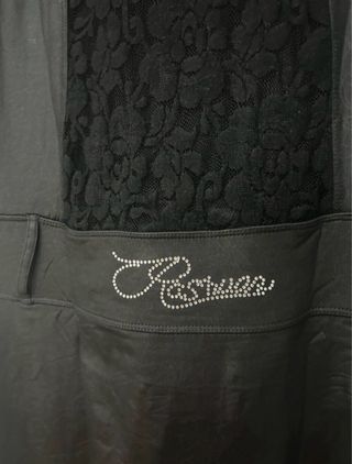 Abito nero con strass e pizzo taglia L/XL