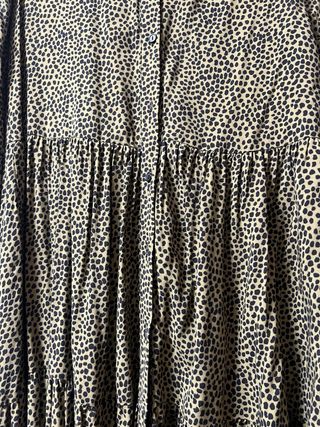 Vestido midi estampado verde y negro