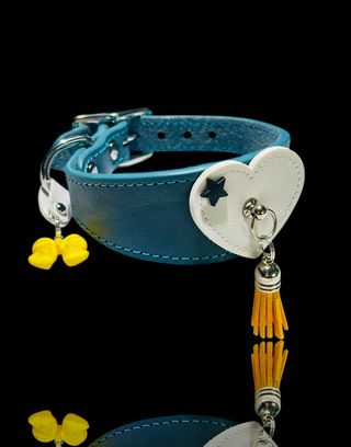 Collar para perro con corazón y borla