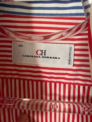 Camisa Carolina Herrera Rayas Rojas y Blancas