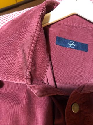Camicia uomo Zegna vellutino color vinaccia
