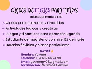 Clases particulares de inglés.