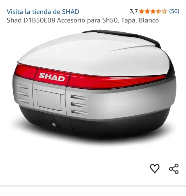 Tapa Baúl Moto SHAD SH50 Blanco