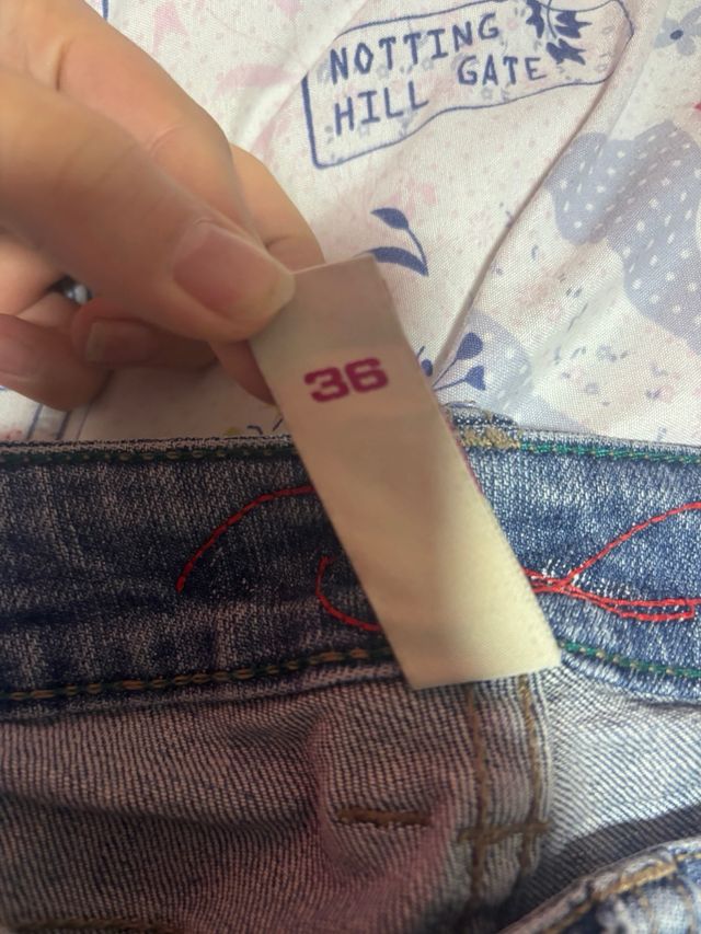 Pantalón tiro bajo vintage azul