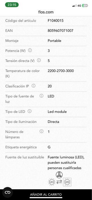 Lampada Flos Bon Jour Trasparente e Dorata