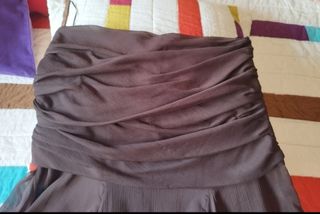 Falda larga Zara marrón