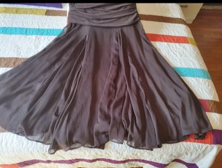 Falda larga Zara marrón