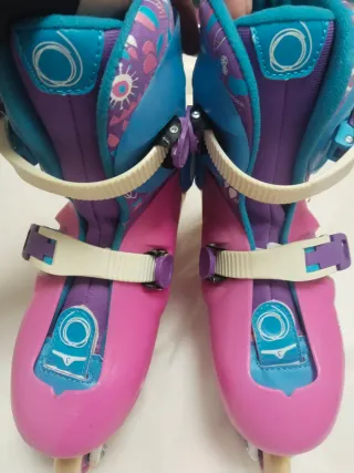 Patines infantiles rosas y morados