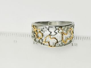 Anillo Tous Oso Calado dorado y PLATEADO acero
