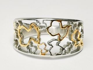 Anillo Tous Oso Calado dorado y PLATEADO acero