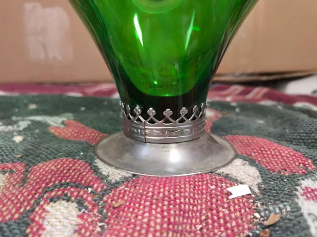 Vaso vintage verde in cristallo