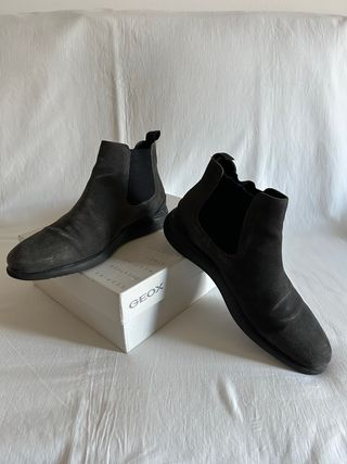Botines de Cuero de color Gris de Geox