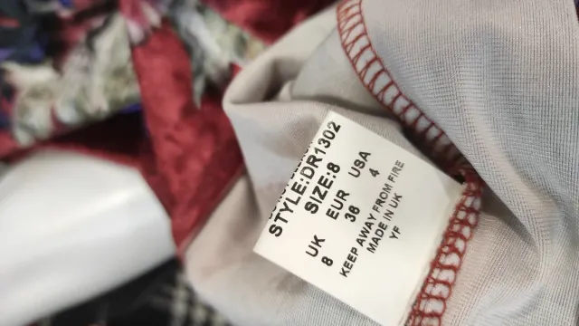 Abito in velluto con stampa floreale taglia 36