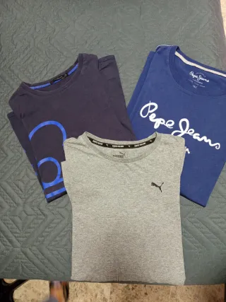 Lote 3 Camisetas Pepe Jeans , Puma y Cavin Klein