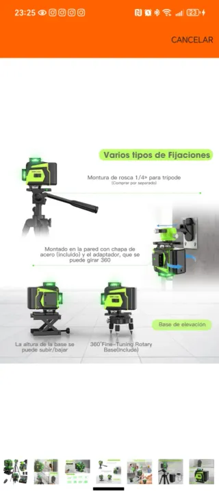 Nivel Láser Autonivelante 360° con Trípode