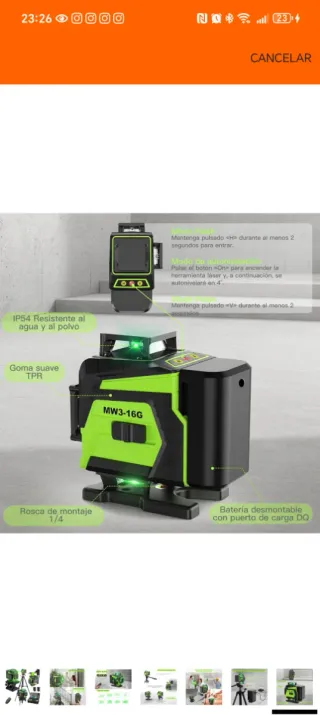 Nivel Láser Autonivelante 360° con Trípode