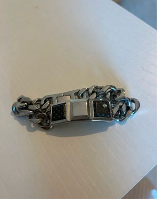 Bracciale Morellato Uomo Acciaio Nero Argento
