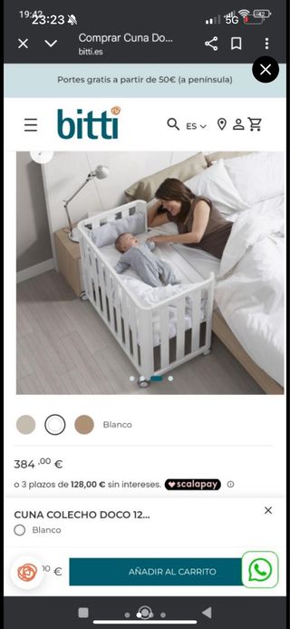 Cuna colecho Doco mini cama cama bebé minicuna