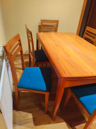 Tavolo da pranzo e 6 sedie in legno