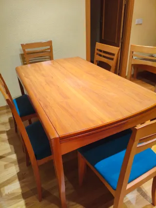 Tavolo da pranzo e 6 sedie in legno