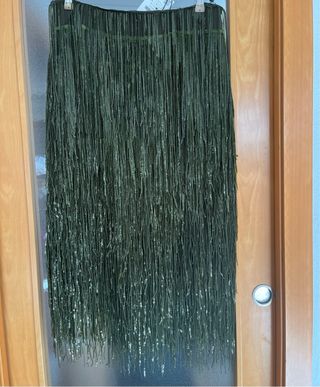 Falda Zara lentejuelas verde T/M