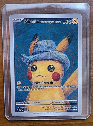 Pikachu con cappello grigio fan art