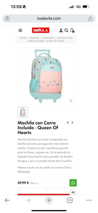 Mochila escolar con ruedas Roll Road