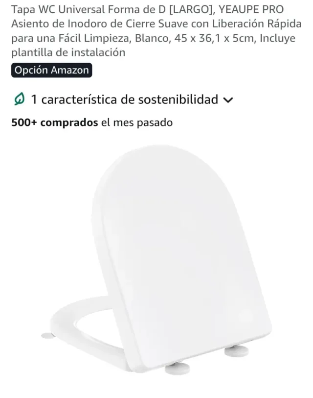 Tapa WC D YEAUPE PRO Cierre Suave