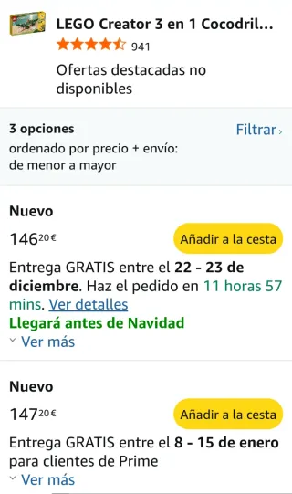 LEGO Creator 31121 Cocodrilo 3 en 1