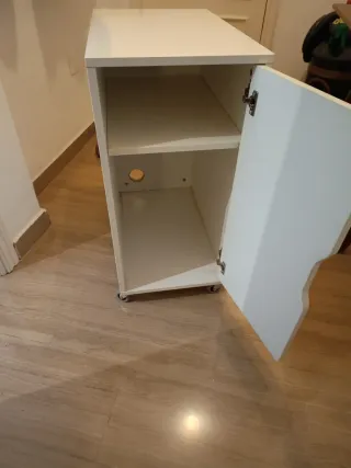 Mueble Torre Ordenador con Ruedas Blanco