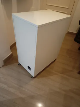 Mueble Torre Ordenador con Ruedas Blanco