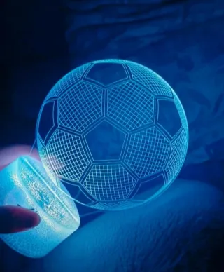 Lampada Pallone Calcio 3D Blu