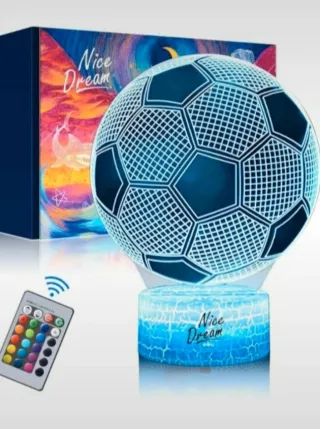Lampada Pallone Calcio 3D Blu