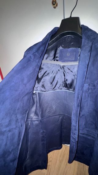 Americana Ante Piel Massimo Dutti Azul