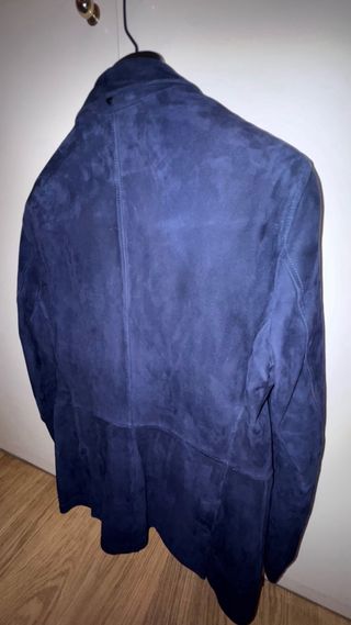 Americana Ante Piel Massimo Dutti Azul