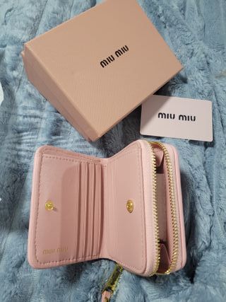 Portafoglio Miu Miu Rosa e Oro