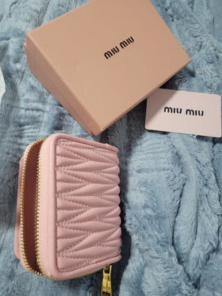 Portafoglio Miu Miu Rosa e Oro