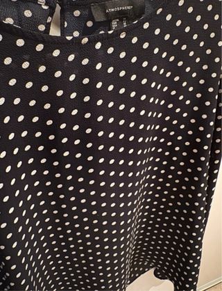 Blusa mujer lunares negra y blanca