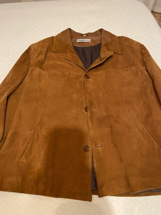 Chaqueta de ante hombre marrón talla 60