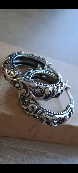 Pendientes Aro S925 Diseño Floral