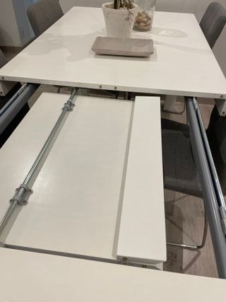 Tavolo da Pranzo Bianco Estensibile + 4 Sedie