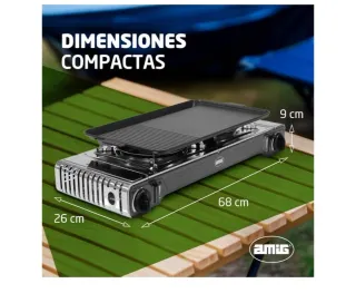Fornello a gas da campeggio AMIG 2 fuochi