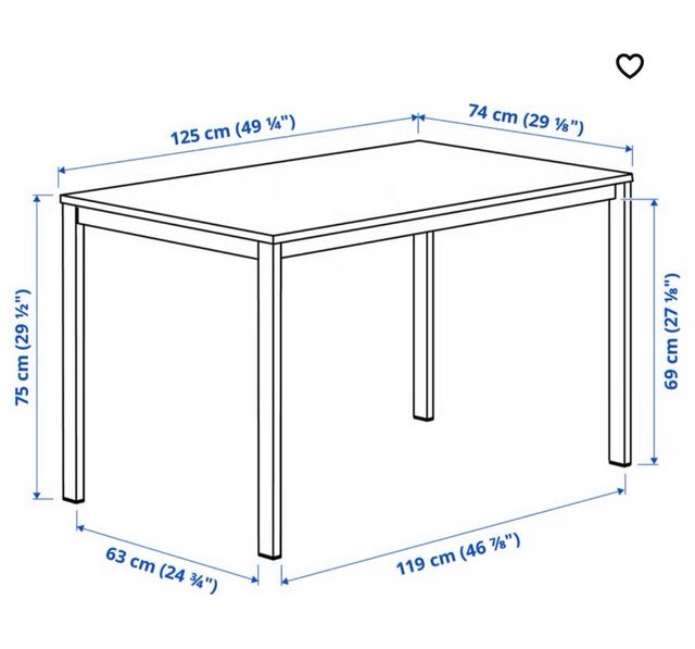 Mesa de jantar Ikea branca em metal
