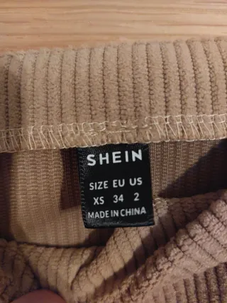 Peto Pana Shein Marrón/Caqui Talla XS