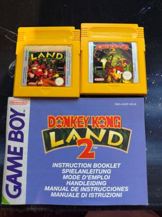 Donkey Kong Land y 2 Game Boy Cartuchos