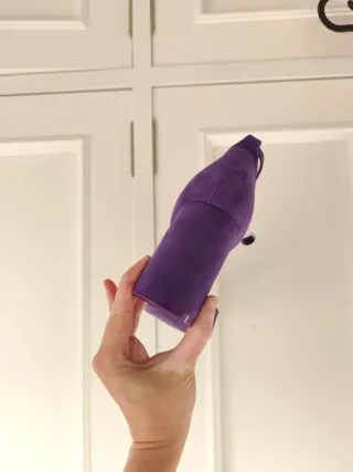 Zapatos tacón antelina morada talla 41