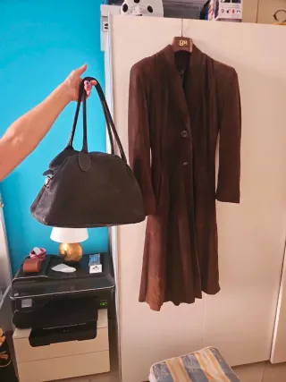 Cappotto vera pelle di renna marrone